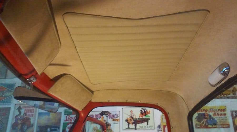 Simulated Suede Headliner With 50's Design Leather Insert