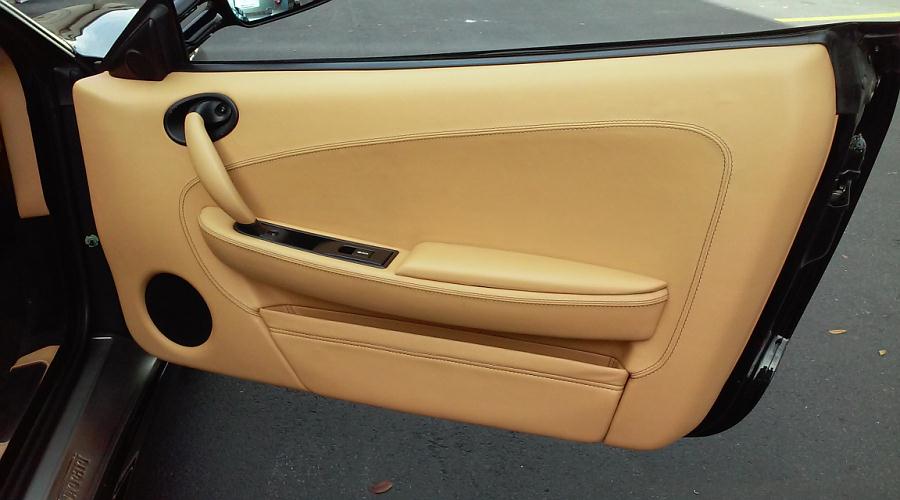 Passenger Side Door Panel, Black Piping Will Be Added In Place Of The French Seam.